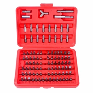 Set biți șurubelniță magnetic 100 piese TSX TOOL - Hexagonal și Torx
