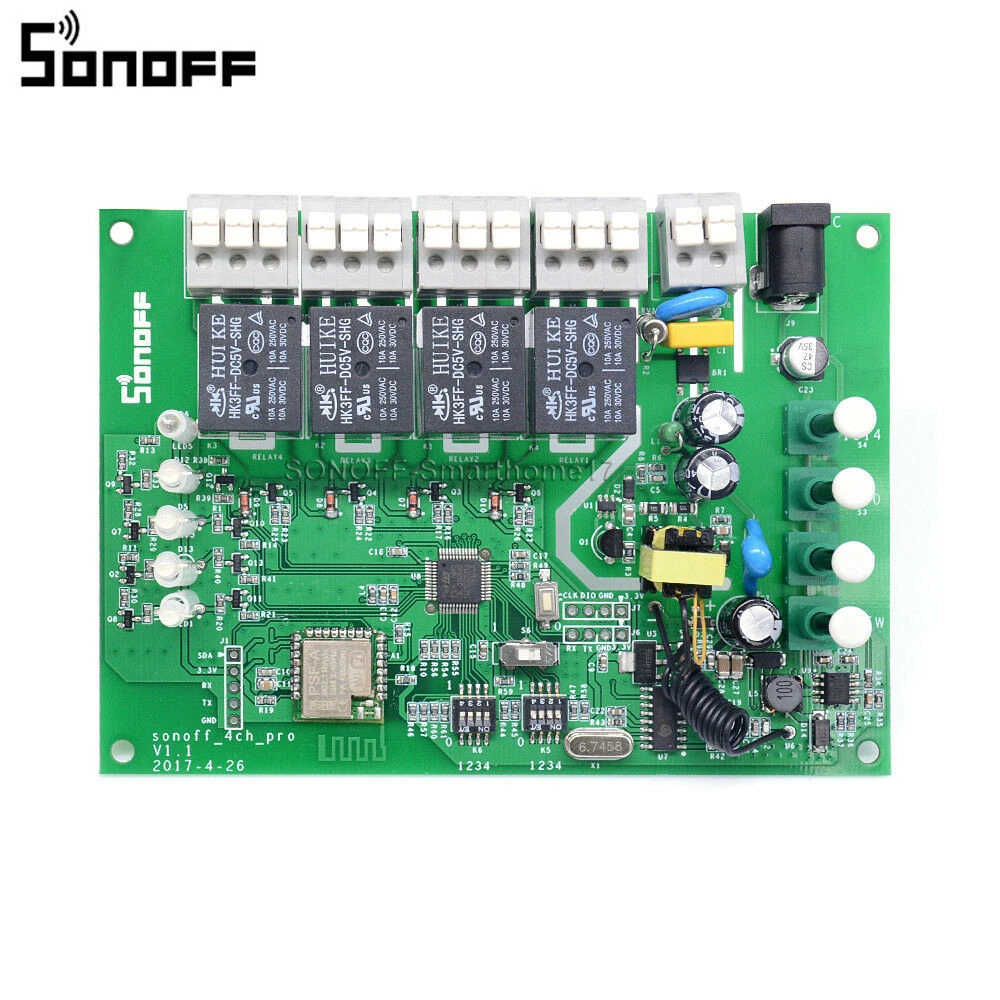 Sonoff 4CH Pro R3 întrerupător WiFi 4 canale pentru smart home compatibil cu Alexa și Google Home
