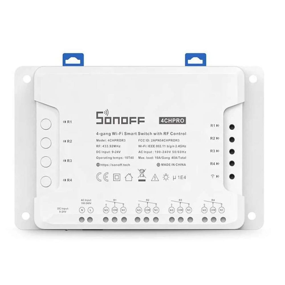 Sonoff 4CH Pro R3 întrerupător WiFi 4 canale pentru smart home compatibil cu Alexa și Google Home