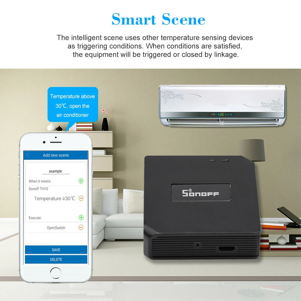 Sonoff RF Bridge 433MHz WiFi wireless compatibil cu Alexa și Google Home
