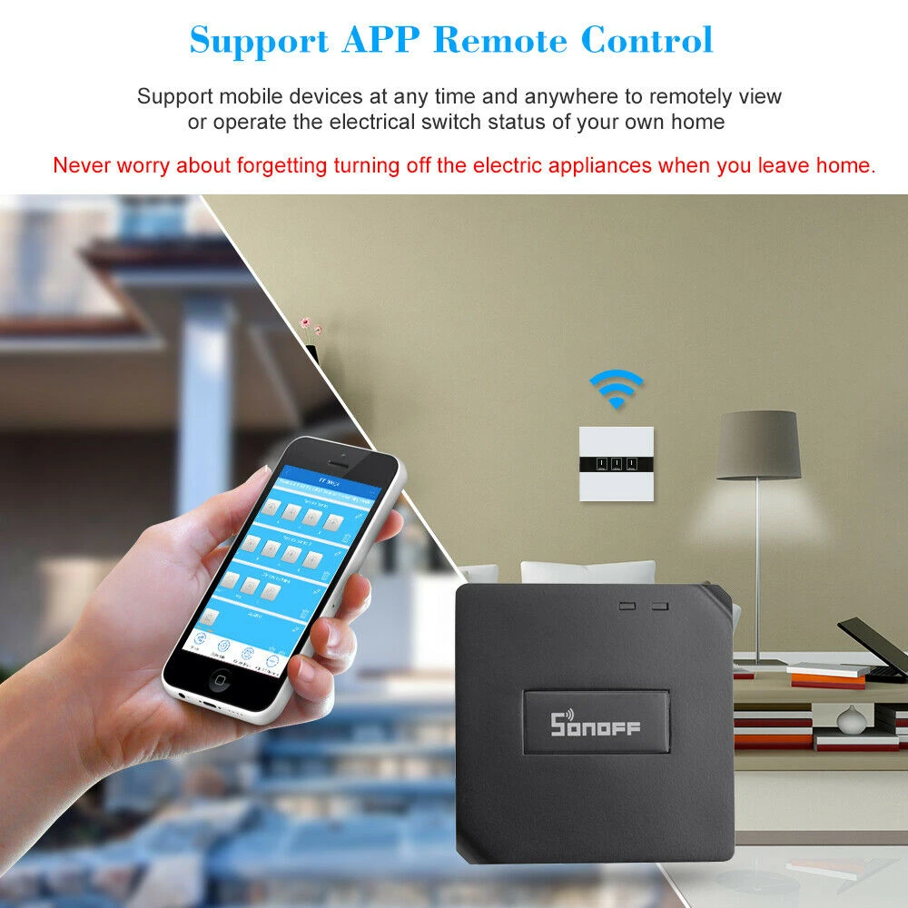 Sonoff RF Bridge 433MHz WiFi wireless compatibil cu Alexa și Google Home