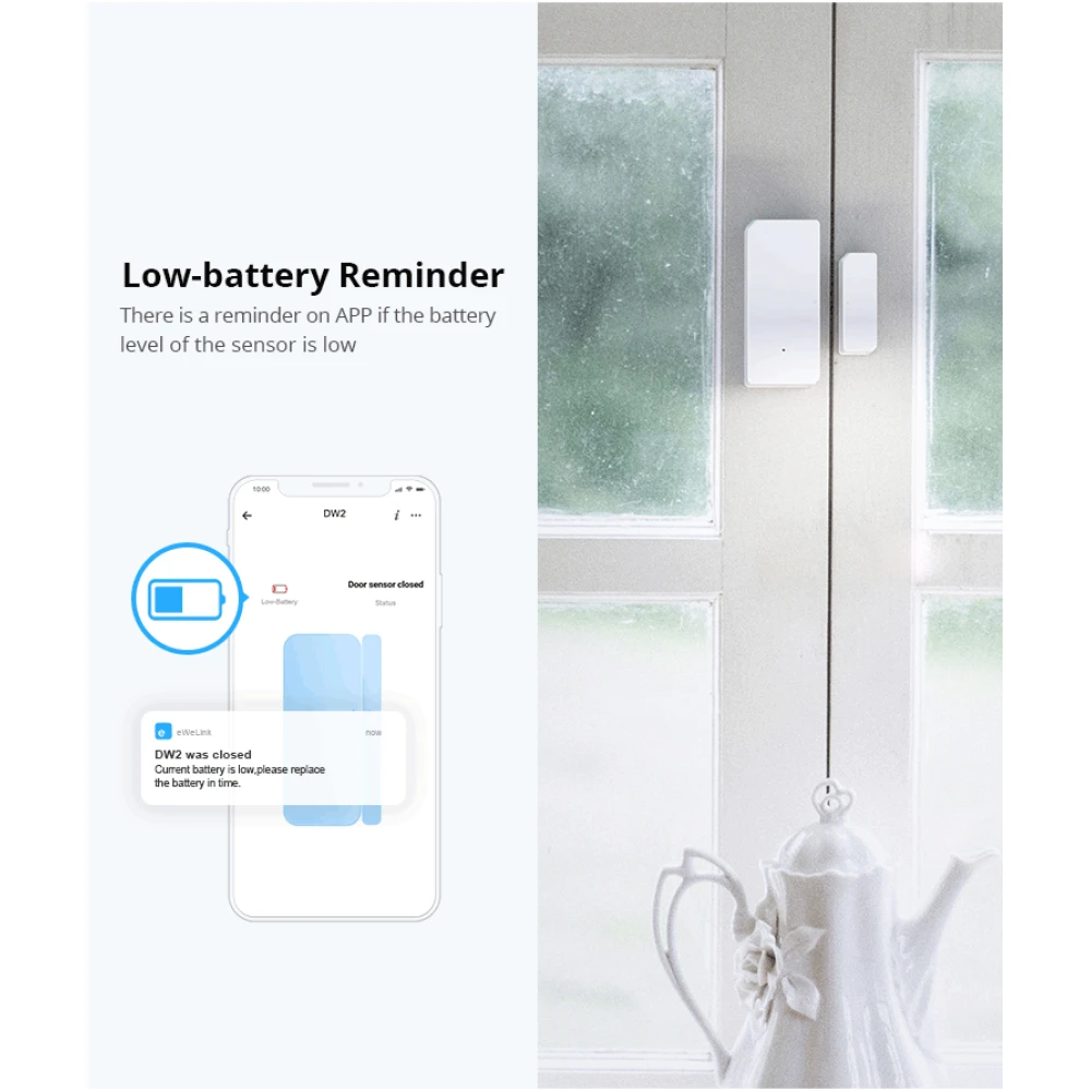 SONOFF SDW2 senzor wireless de deschidere pentru usa si fereastra