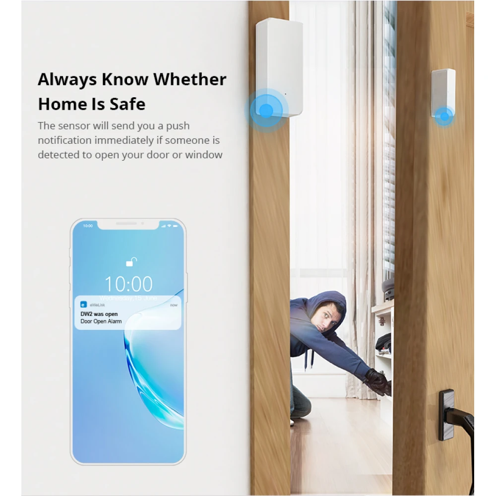 SONOFF SDW2 senzor wireless de deschidere pentru usa si fereastra