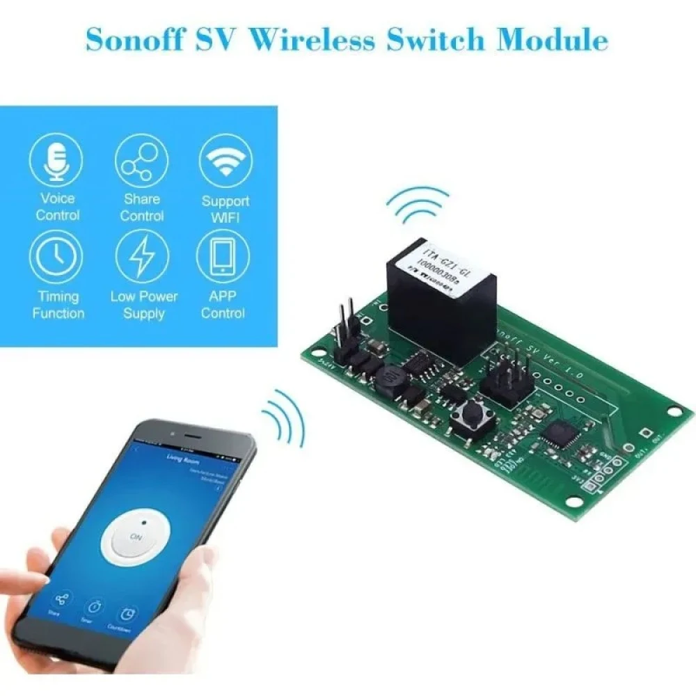 SONOFF SV intrerupator wireless WiFi cu voltaj sigur pentru automatizare casa