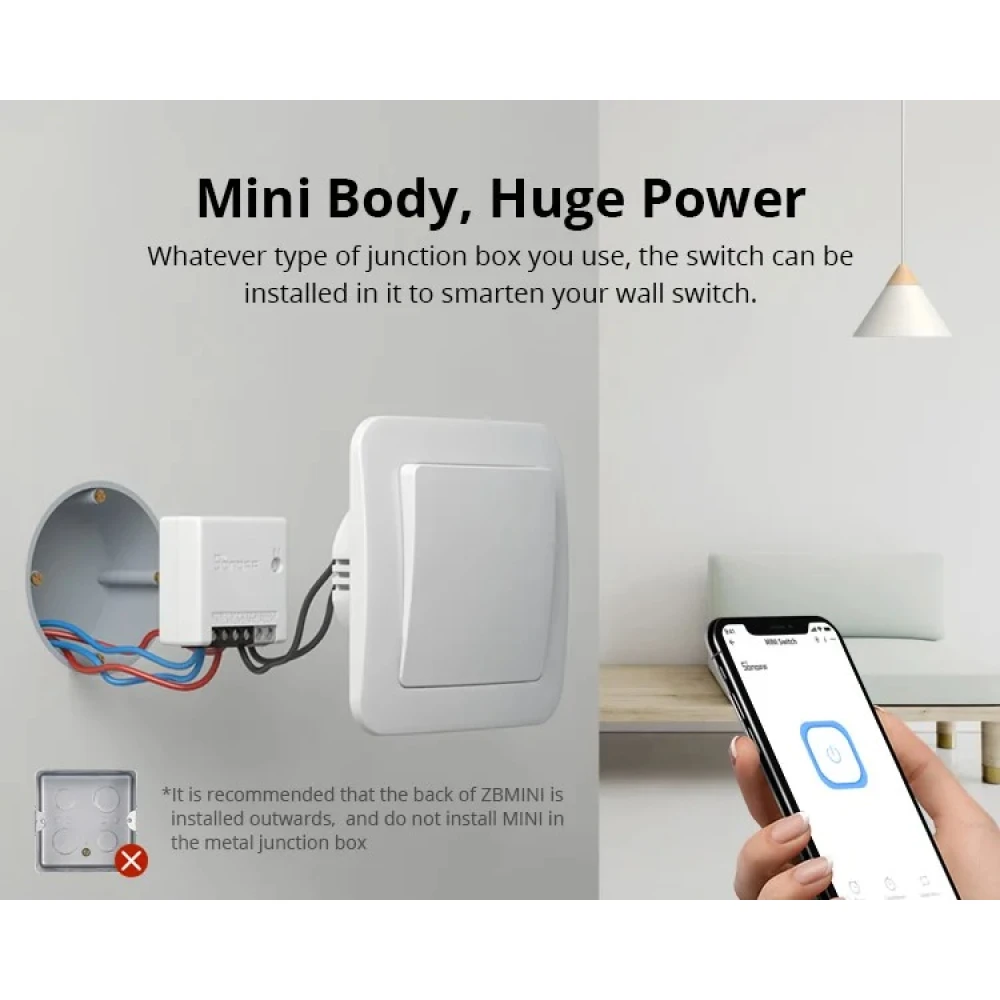 SONOFF ZBMINI ZigBee întrerupător inteligent mini pentru controlul luminii 2 căi
