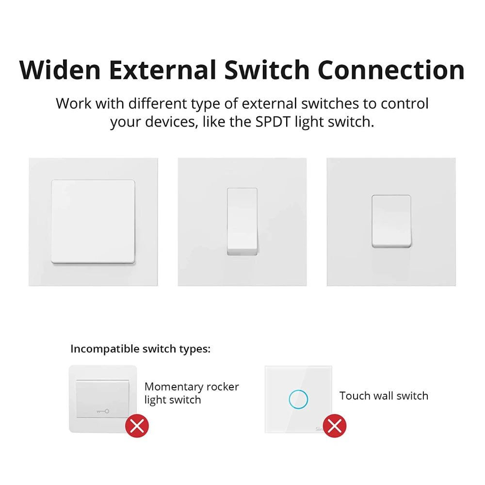 SONOFF ZBMINI ZigBee întrerupător inteligent mini pentru controlul luminii 2 căi