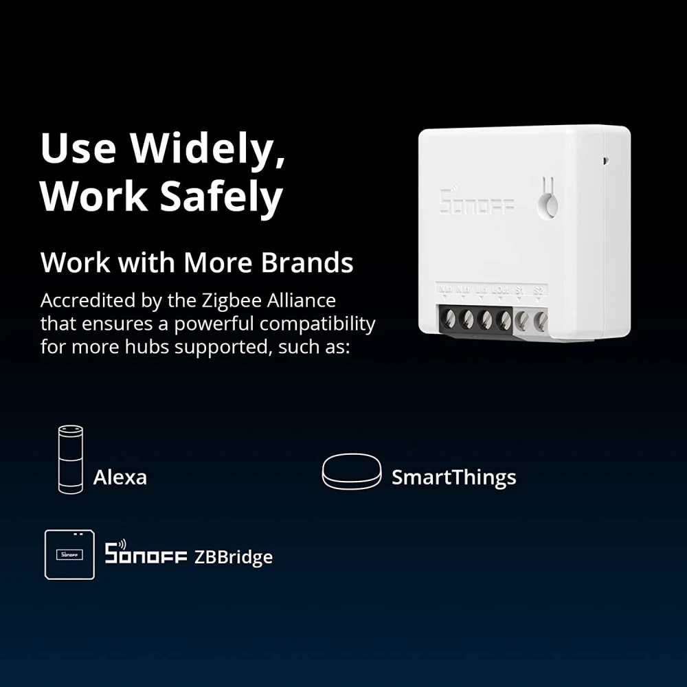 SONOFF ZBMINI ZigBee întrerupător inteligent mini pentru controlul luminii 2 căi