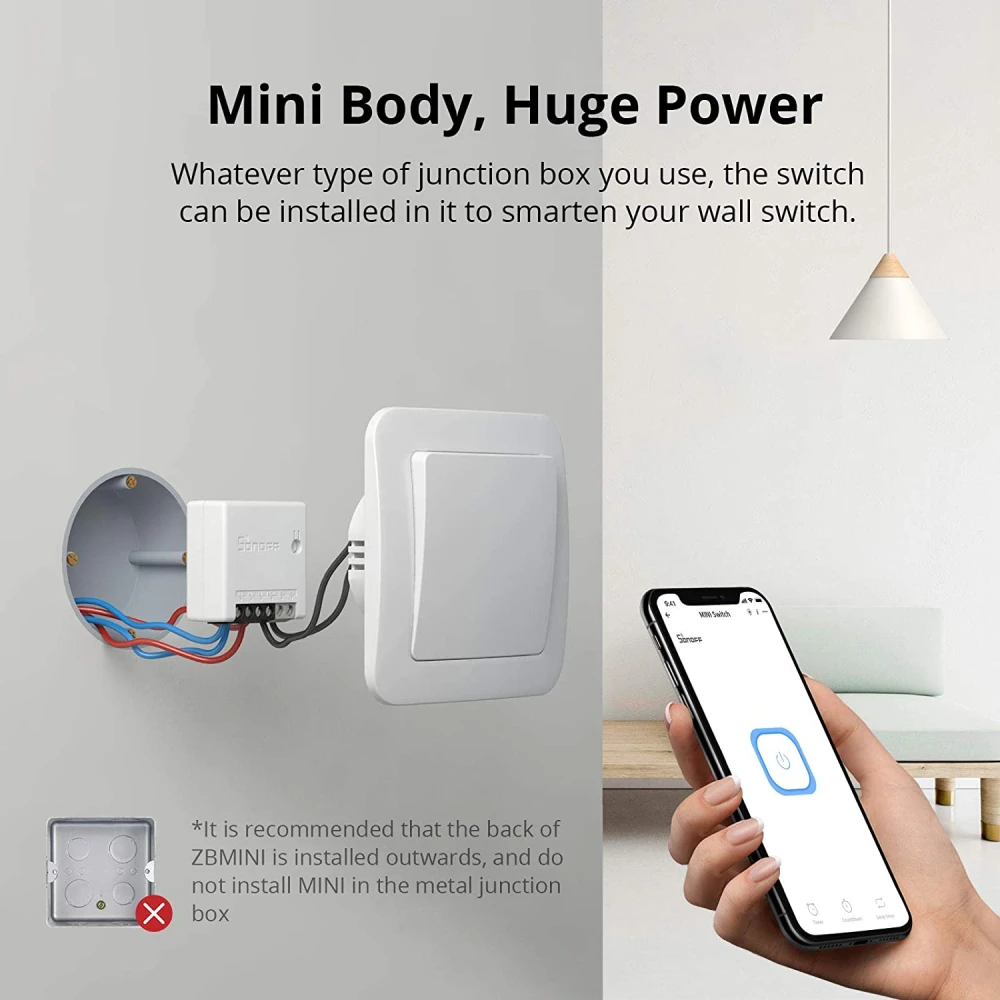 SONOFF ZBMINI ZigBee întrerupător inteligent mini pentru controlul luminii 2 căi