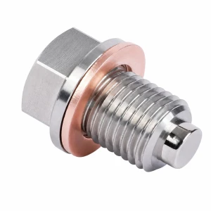 Dop de Golire Ulei Magnetic Oțel Inoxidabil M12 x 1,25 cu Garnitură - Carter Auto Moto