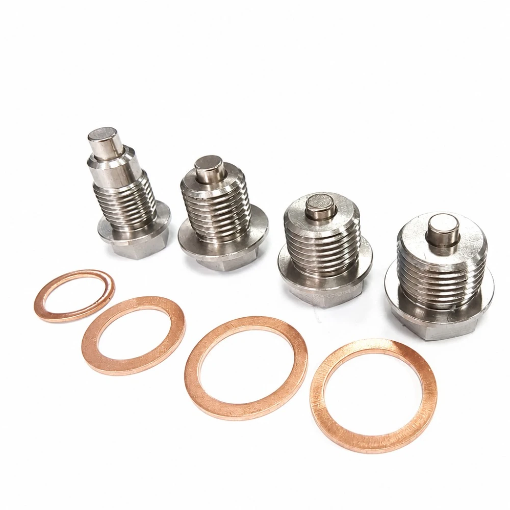 Dop de Golire Ulei Magnetic Oțel Inoxidabil M16 x 1,5 cu Garnitură - Baie Ulei Mașină Moto