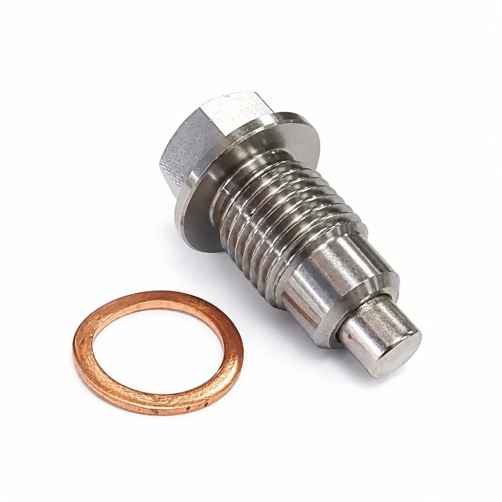 Dop de Golire Ulei Magnetic Oțel Inoxidabil M16 x 1,5 cu Garnitură - Baie Ulei Mașină Moto