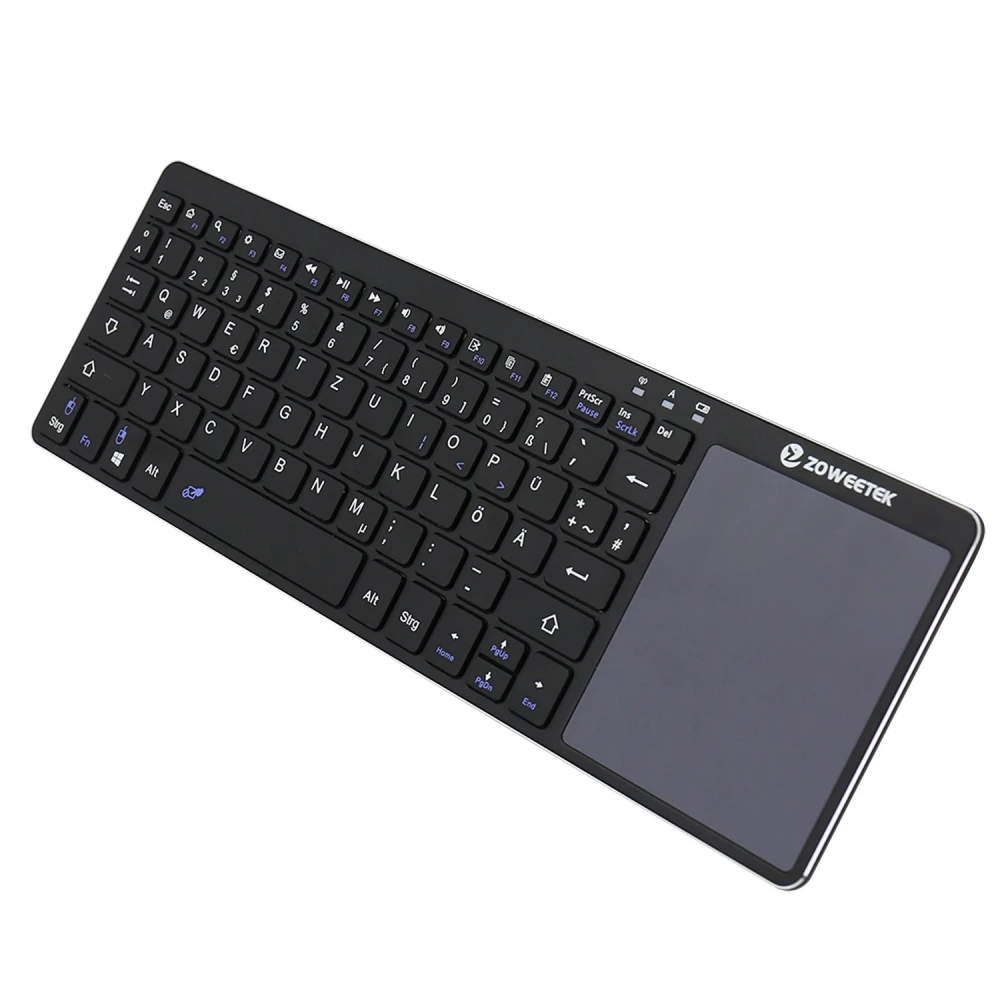 Tastatură wireless 2.4GHz cu touchpad pentru Smart TV și PC, ultra subțire și portabilă