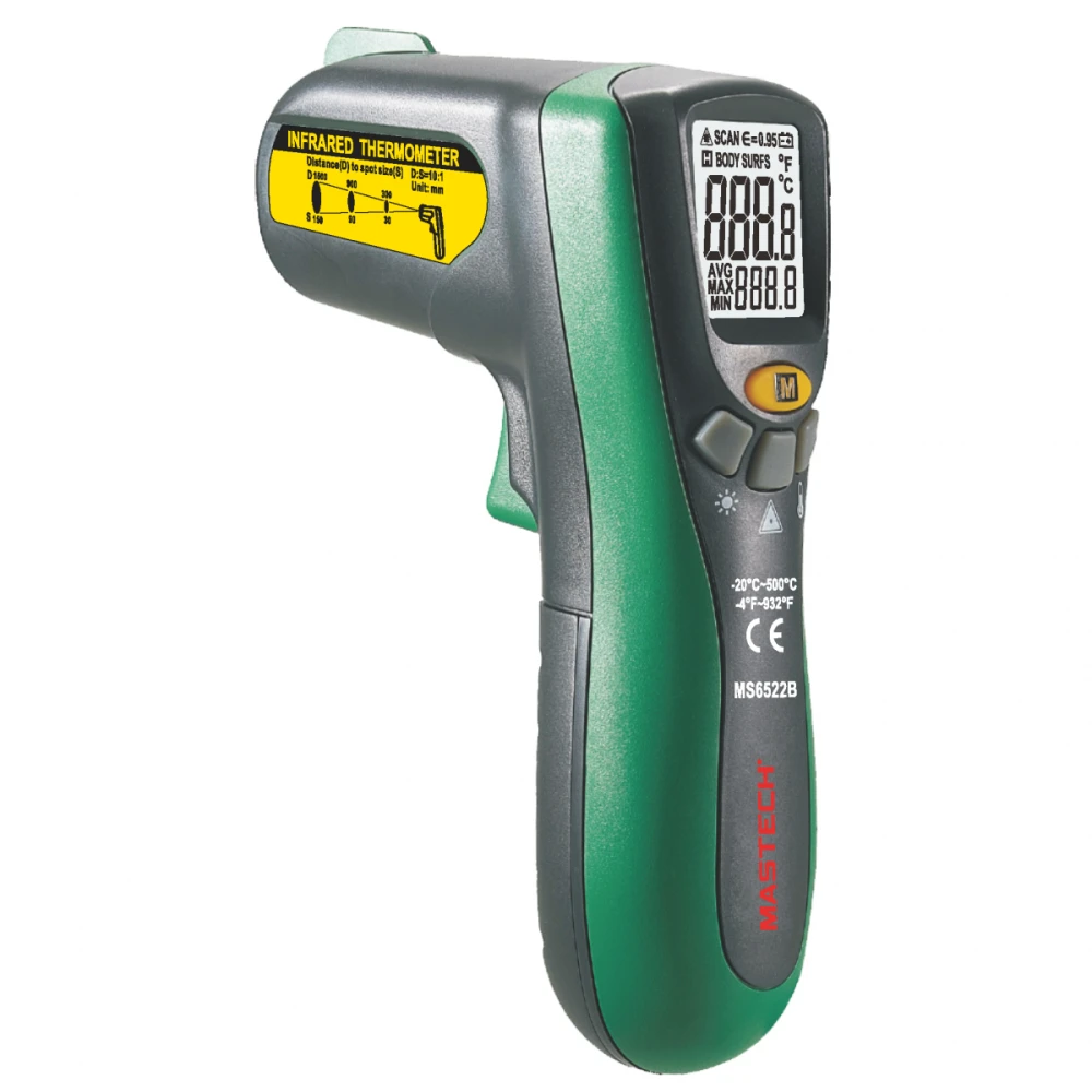 Termometru infraroșu Mastech MS6522B cu laser (-20°C la +500°C)