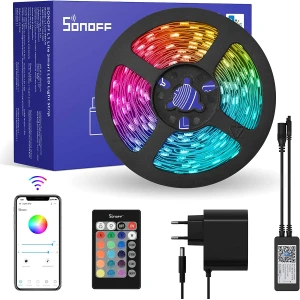 Bandă LED inteligentă WiFi SONOFF L2 Lite 5 metri cu telecomandă și app