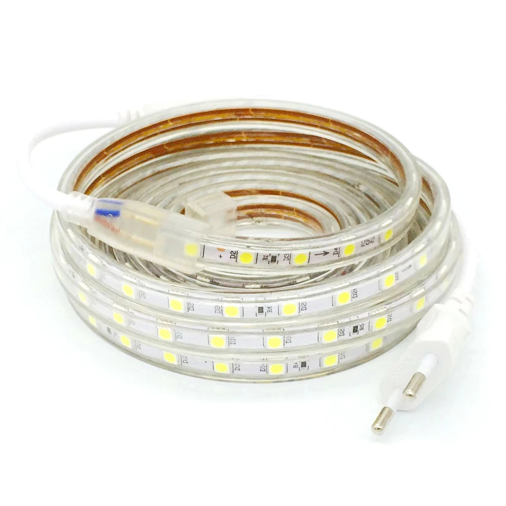 Bandă LED RGB 220V SMD5050 cu 60 LED/m la metru - telecomandă inclusă