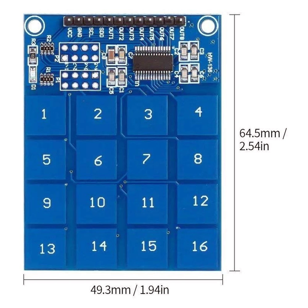 TTP229 modul comutator tactil capacitiv cu 16 canale pentru Arduino