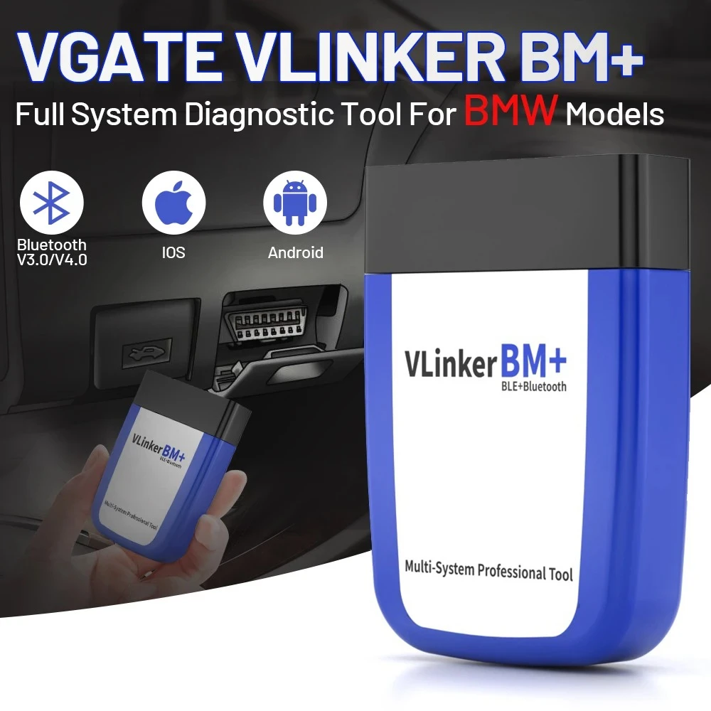 Vgate vLinker BM+ scanner OBD2 Bluetooth pentru BMW și MINI
