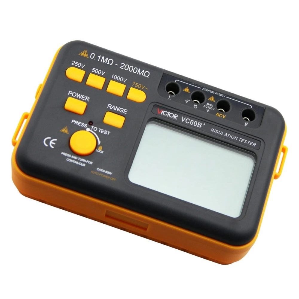 Victor VC60B+ tester de izolație CAT III 1000 V pentru până la 2000 MΩ