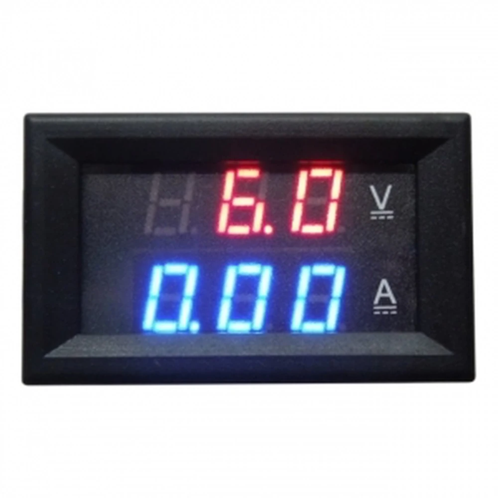 Voltmetru și ampermetru digital încastrabil roșu 4.5-100V 0-10A